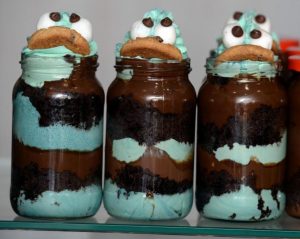 Cookie Monster Cake Jars