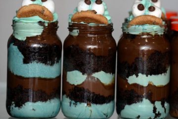 Cookie Monster Cake Jars
