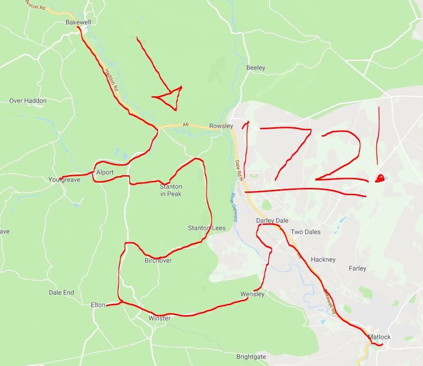 172 Bus Route, Bakewell to Matlock