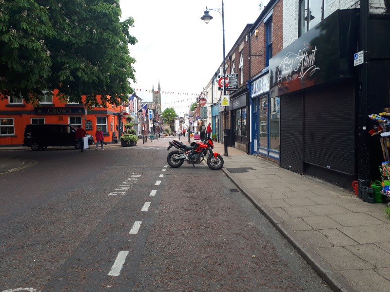 Chorley, Chapel Street. On the hunt for a Greenhalgh's butter pie, 19/5/19.