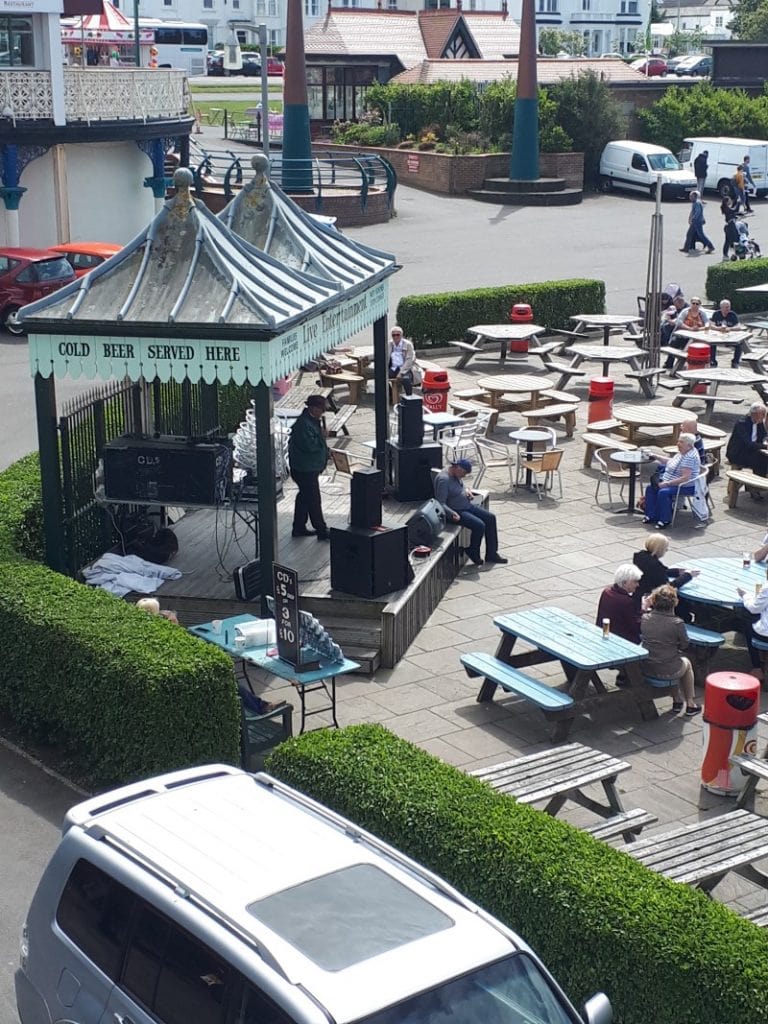 Ace Elvis impersonator at the Marine Lake Cafe in Southport, 19/5/19. CDs are a fiver, or 3 for ten quid.