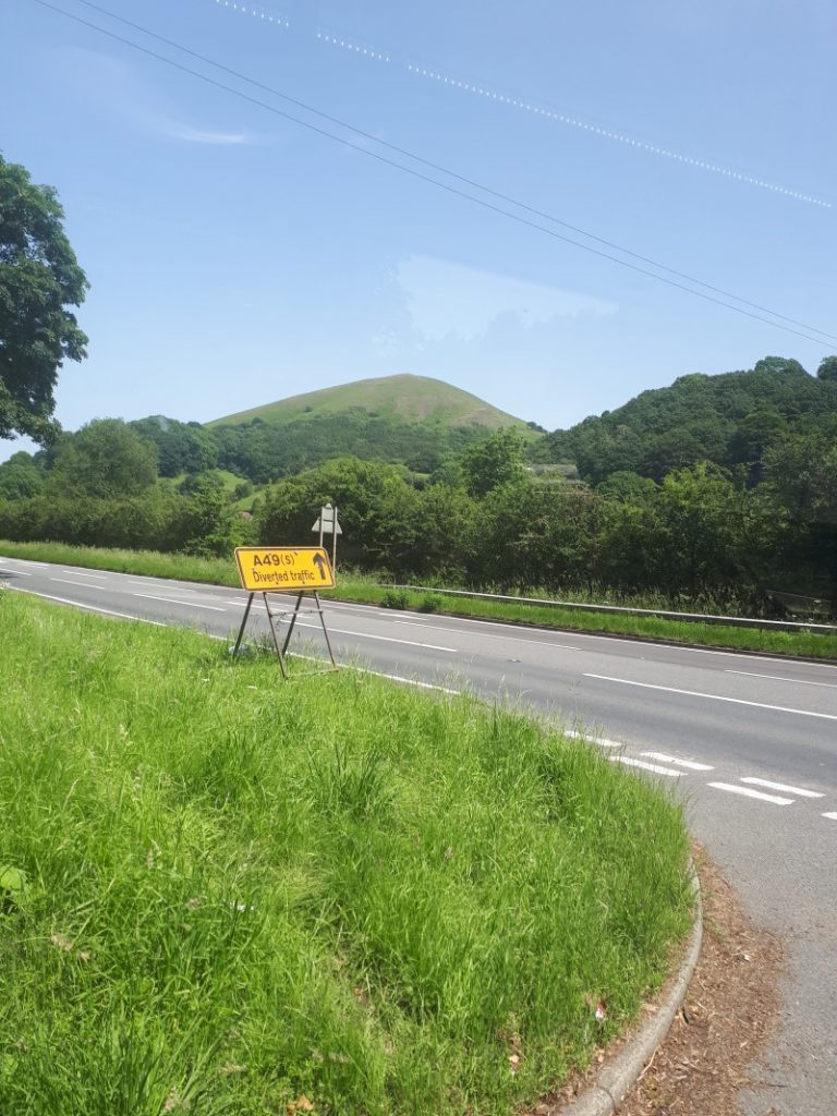 Ragleth Hill from the 435 bus, 28/6/19