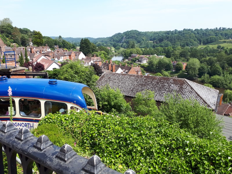 Bridgnorth Cliff Railway from High Town. 29/6/19