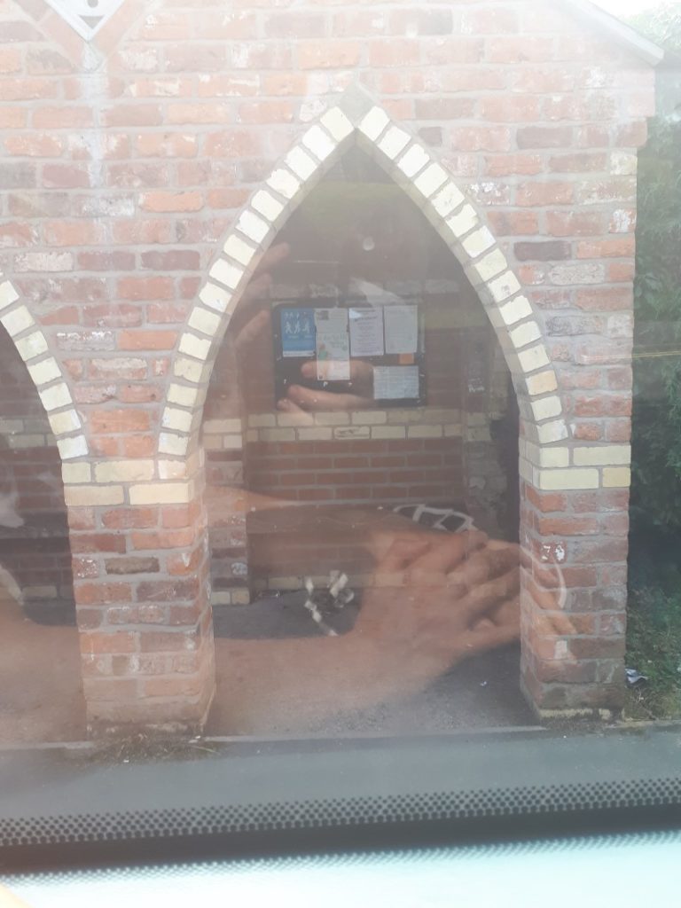 Cross Houses Bus Shelter. It looks more like a cathedral in real life. 29/6/19