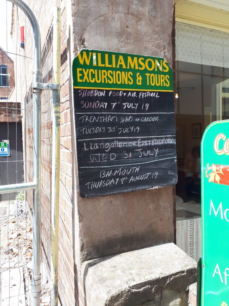 Williamson's Excursions & Tours, Shrewsbury. 29/6/19. It was roasting hot.