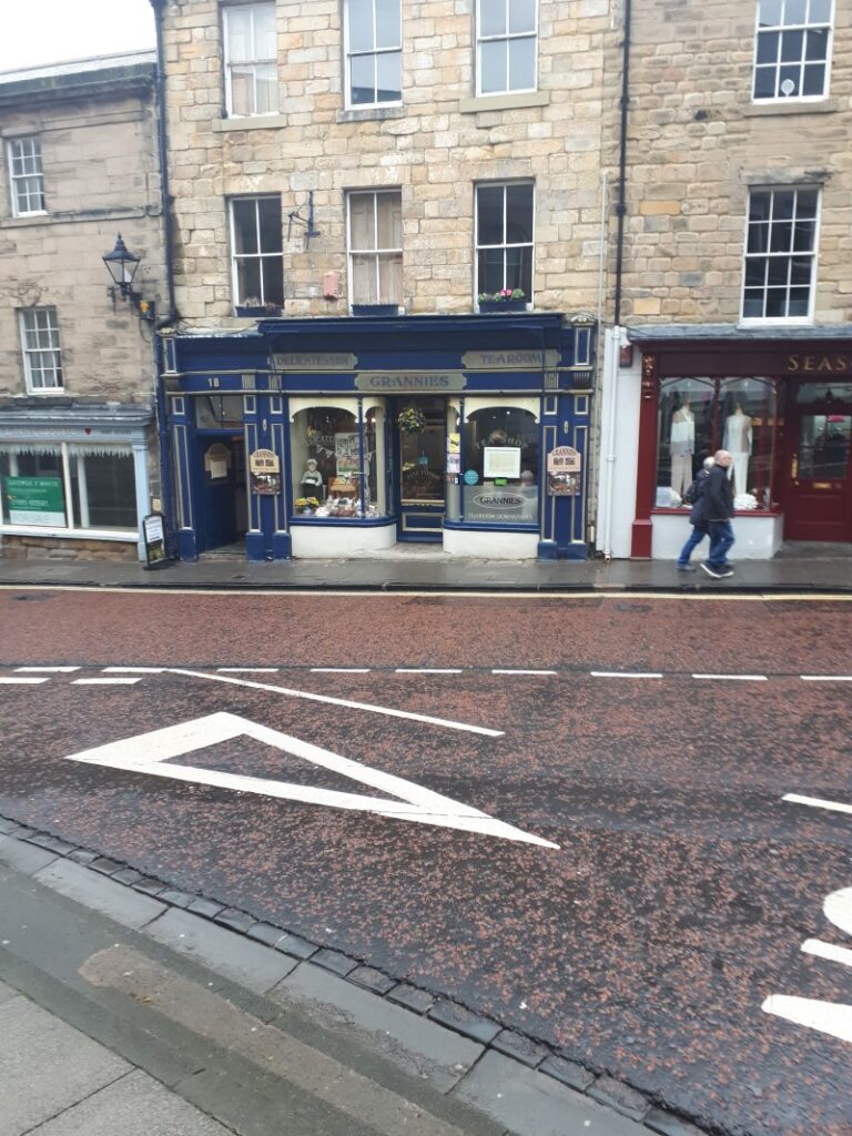 Grannies Tea Room, Alnwick. 1/5/19. They do a great whisper-shout and giant teacakes.