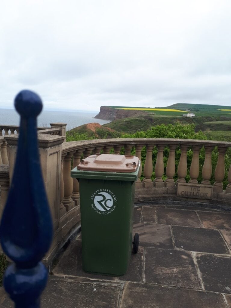 Saltburn, view over the coast to the east from the opposite side of the road to the Zetland Hotel. 2/5/19.