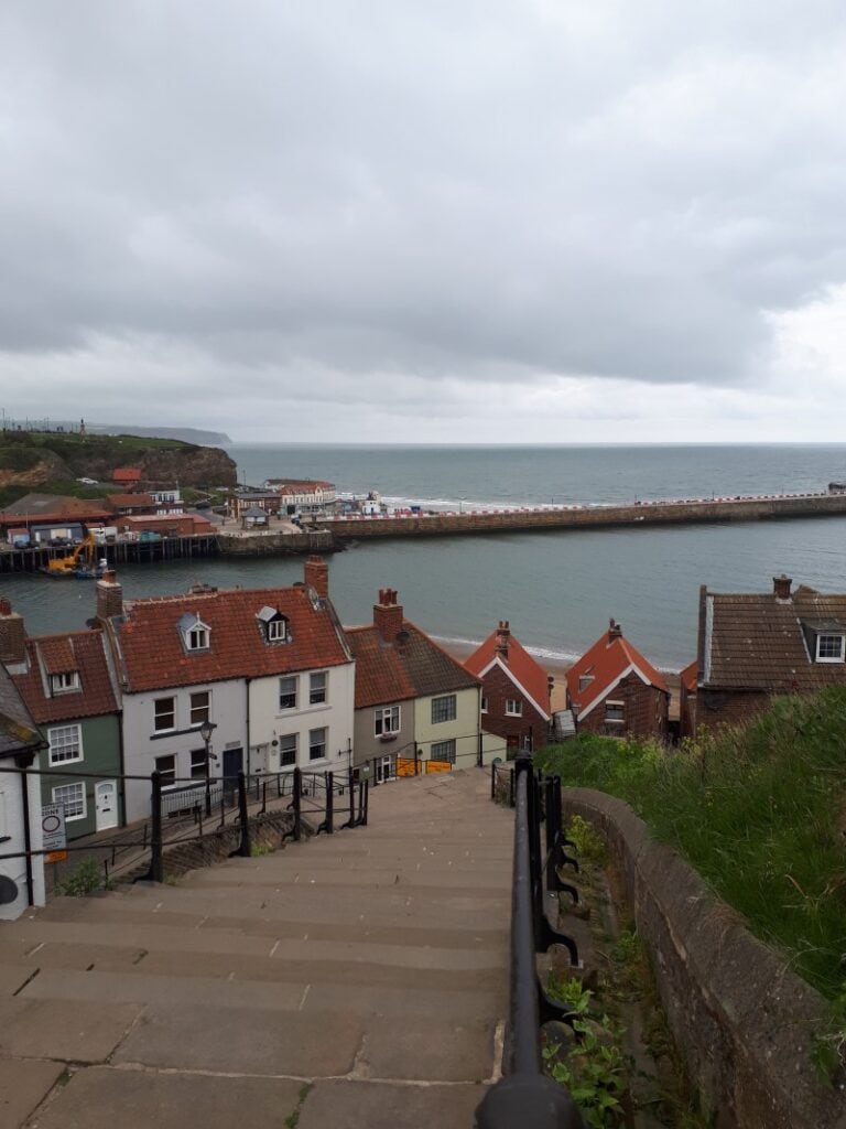 Whitby, having a break while climbing the Abbey Steps on the evening of 2/5/19.